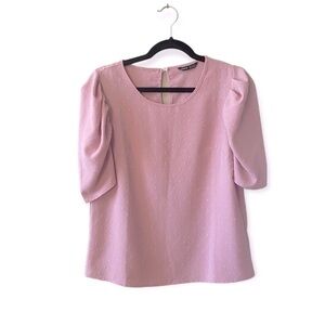 𝅺⭐️2 FOR $20⭐️ Shein Swiss dot Puff Sleeve Blouse in Baby Pink - Medium.